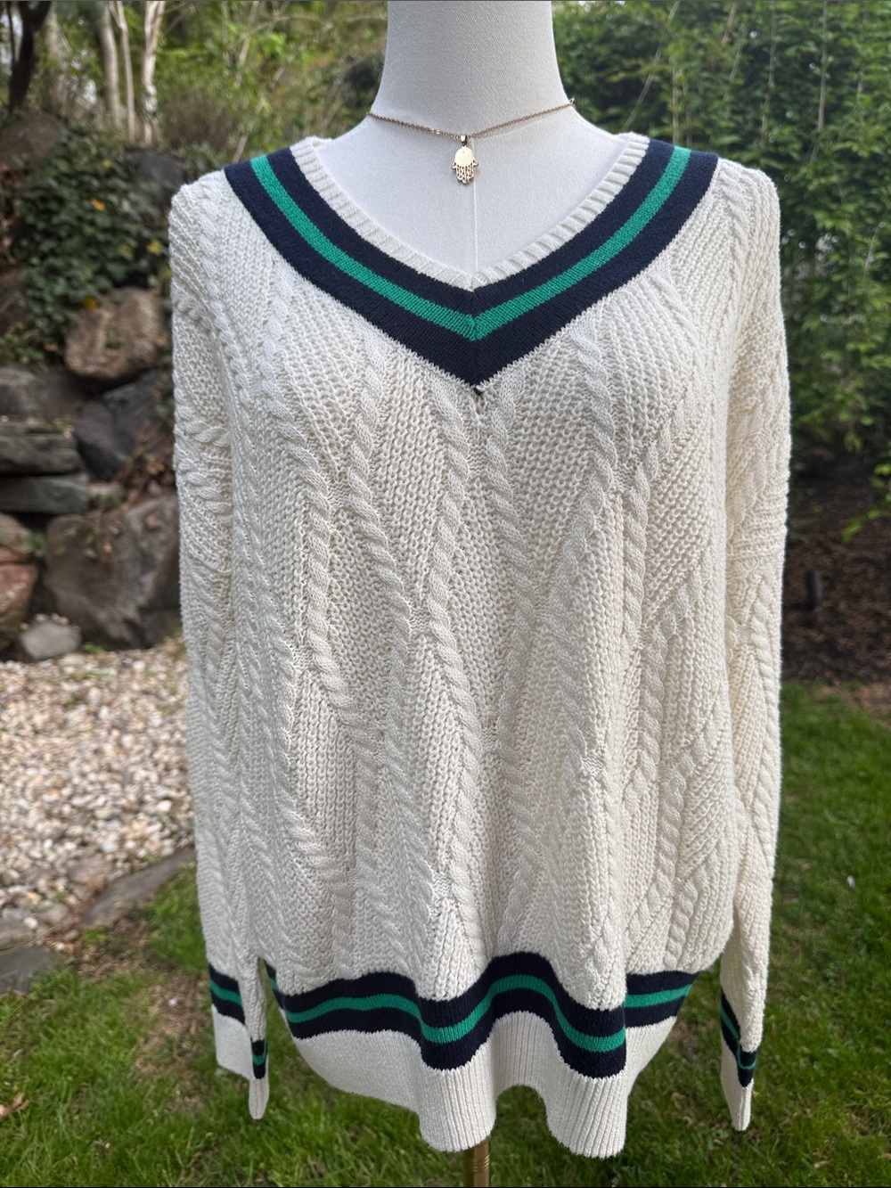 NICOLE MILLER COLLEGIATE / VARSITY LIGHTWEIGHT KNIT SWEATER- M - NWT !  🌸☀️🌷